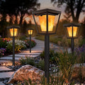 BRIMAX 6 Pack Flickering Flame Solar Pathway Light Outdoor,Dynamic & Steady by BRIMAX