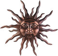 VZVXCC Large Metal Sun Wall Art Decor- 30 inches Sun Wall Hanging Decoration for Indoor Outdoor, 3D Sun Face Metal Wall Sculpture for Home Bedroom Living Room Office Garden Yard Patio(Bronze) by VZVXCC