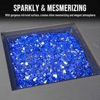 Skyflame 1/4-Inch Cobalt Blue Reflective Fire Glass for Fire Pit Fireplace - Image 5