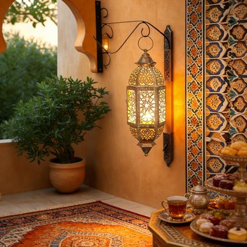 ordinarYone Moroccans Iron Candle Holders Hanging Candle Lamp With Intricate Cutout Design For Romantics Home Decors and Outdoor Use - Image 5