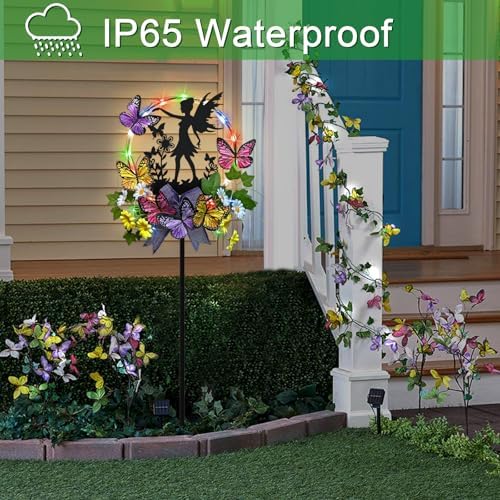 Solar Lights Fairy Garden Decor,Fairy & Butterfly Yard Decorations Outdoor - Image 6