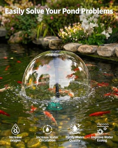 POPOSOAP Pond Pump with LED Lights, 660GPH Submersible Pump RGB Pond Filter System with Adjustable Height & Water Flow for Garden Pond Fish Tank Day & Night Pond Decoration -P1104D - Image 4