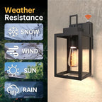 10 Inch Dusk to Dawn Outdoor Wall Light, Small Outdoor Wall Lantern, Exterior Dusk to Dawn Porch Light, Black Modern Outside Wall Sconces, Waterproof Outdoor Wall Lamp for Porch Front Door, 1 Pack - Image 5