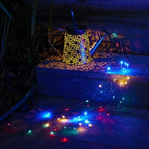 VOOKRY Solar Watering Can Lights, Outdoor Large Hanging Lantern Waterproof, Multicolor Retro Metal Solar Lights for Patio Yard Porch Lawn Garden Christmas Decor Gifts for Mom Women Grandma Birthday - Image 5