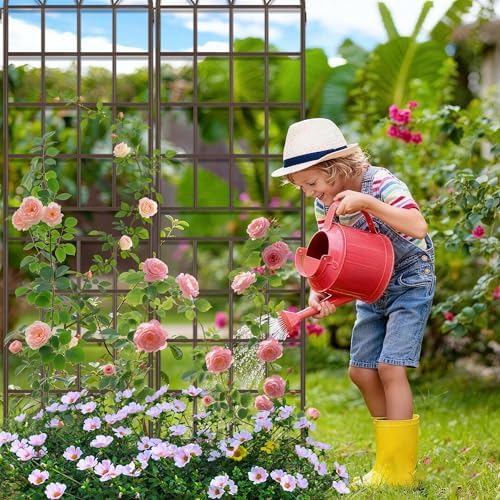 LZRS 82.7 x 40in Rustic Iron Arch Decoration Garden Trellis with Metal Coating – Perfect for Supporting Climbing Plants Outdoor, Roses, Vines, Flowers, and Vegetables, Brown - Image 6