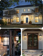 18" H Extra Large Outdoor Wall Sconce Black Large Exterior Wall Lantern Outside House Lamps Waterproof Mission Light Fixtures with Clear Seeded Glass, Perfect for Villa Porch Garage Coach Light - Image 6