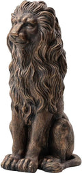 20.5" Brown Lion Statue, Resin Guardian Sculpture, Outdoor Yard Decor for Villa Garden Patio Entrance, Patriotic Independence Day Ornament, Animal Sculpture for Home Decor by WAQINBR