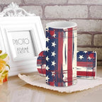 American Flag Flameless LED Candles USA Flag Battery Operated Candles with Timer Independence Day LED Pillar Battery Tea Lights for Holiday Memorial Day Decor - Pack of 2 - Image 2