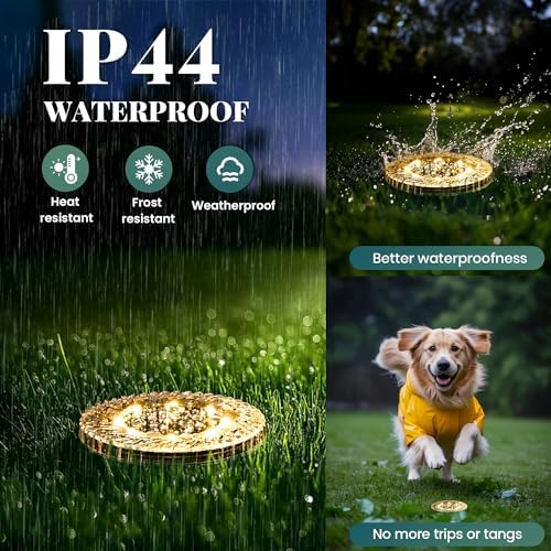PATIOWIN 16 Pack Small Solar Ground Lights, Garden Lights Warm White - Image 5