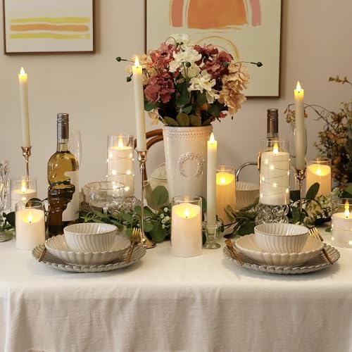 NURADA Flameless Candles with Remote Timer - Realistic Flickering LED Pillar Electric Battery Operated Fake Candle for Holiday Home Wedding Fireplace Decor - 6 Pack White - Image 3