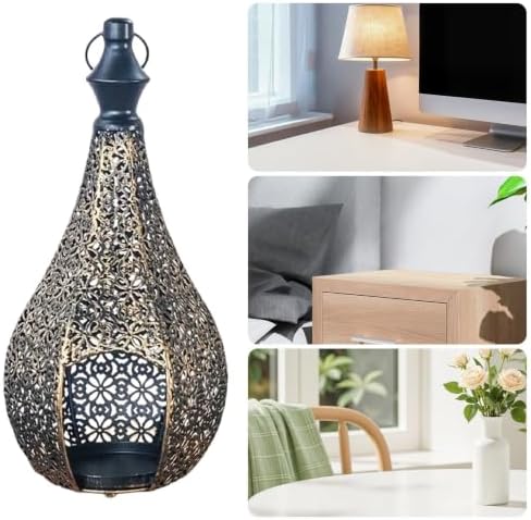 Decorative Candle Holders - Moroccan Metal Lantern Candlestick | Hanging - Image 4