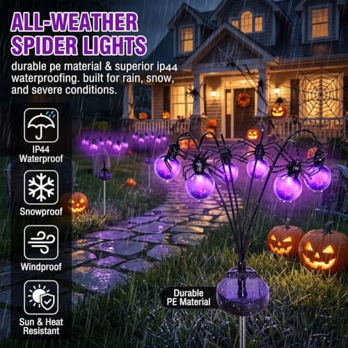 Solar-Powered Halloween Spider Ground Lights, Solar-Powered Garden Lights - Image 4