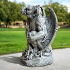 Winged Gargoyle Concrete Garden Outdoor Gothic Statue Handcrafted Decor Cement Dragon Sculpture Mythical Beast Figurine Lawn Patio Porch Entryway Halloween Fantasy Decor - Image 5