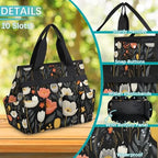 Garden Tool Bag Organizer Garden Tote Bag with Pockets Flower Small Patterned Tool Storage Organizer Gardening Tool Kit Holder 13" x 6.8" x 2.8" - Image 5