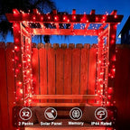 QITONG Solar Halloween Lights, 2 Pack Each 66ft 200 LED Halloween led Lights Outdoor Waterproof, 8 Modes Green Wire Twinkle Lights for Outside - Image 5