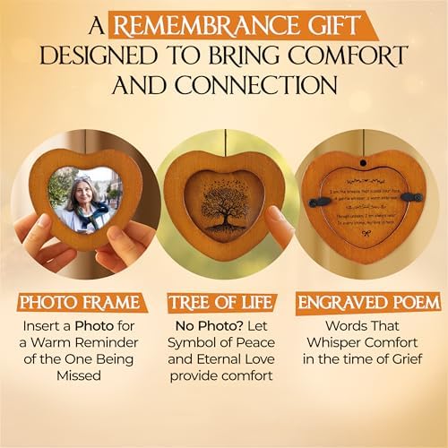 32 inch Golden DIY Photo Insert Memorial Wind Chimes for Loss of Loved One - Image 2