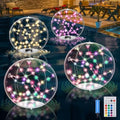 LuckSky 4 Pack Inflatable Solar Floating Pool Lights, RGBW 14.5" Waterproof LED Balls with Remote, 16 Colors, 4 Modes, Timer, Dimmable, Auto On/Off – Best Pool Gift & Outdoor Decoration for Summer by LuckSky