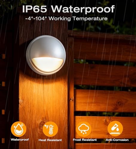 CLOUDY BAY [6 Pack] 3CCT Low Voltage LED Deck Lights Outdoor,2700K/3500K/5000K Selectable,Landscape Step Stair Railing Fence Light Wired,3W,12V-24V AC/DC Deck Lighting Fixtures,White - Image 6