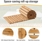 12FT Wooden Garden Pathway Walkway Pavers Roll Stepping Stones Path Outdoor Outside Patio Floor Roll Out Decorative Garden Non-Slip Patio Path Boardwalk Road Floor for Backyard Beach Wedding Party - Image 6