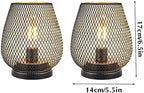 TRIROCKS Set of 2 Medium Battery Powered Outdoor Lantern 6.5'' High Metal Table Lamp Cordless Battery Operated Lamps with LED Edison Bulb for Home Wedding Parties Patio Events Indoors Outdoors(Brown) - Image 6