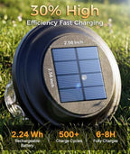 XMCOSY+ Solar Garden Lights 4 Pack, Metal Glass Solar Pathway Light Outdoor - Image 5