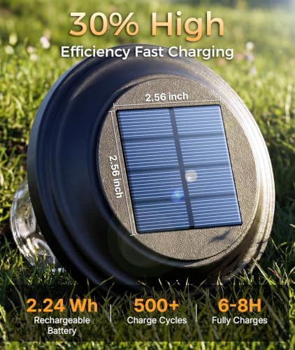 XMCOSY+ Solar Garden Lights 4 Pack, Metal Glass Solar Pathway Light Outdoor - Image 5
