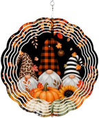 10 Inch Thanksgiving Gnomes Wind Spinner for Yard and Garden, Fall Pumpkin Maple Leaves Black Hanging Ornaments Outdoor 3D Kinetic Wind Sculpture Spinners Indoor Outdoor Patio Décor Ornaments Gift by Unknown