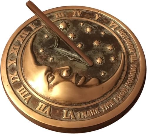 Solid Brass Moon and Stars Sundial with Stand 10 Inch Diameter - Image 4