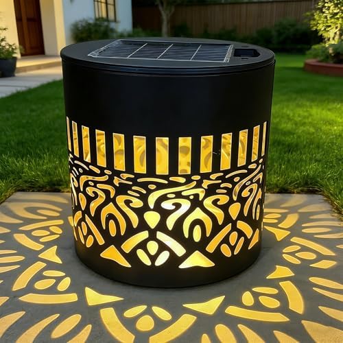 Decorative Solar Mandala Lights | Metal Solar Powered Outdoor Wall & Step Lighting | Waterproof Garden/Patio/Fence Lights with Auto On/Off | Mandala Pattern Backyard Decor for Deck,Post,Yard (2) - Image 2