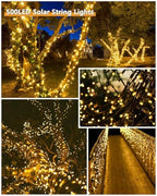 KAQ Solar String Lights Outdoor 2Pack 500LED 180FT Waterproof Warm White - Image 2
