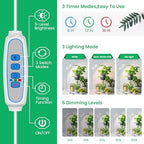 Aokrean 6.3in Grow Lights for Indoor Plants, Full Spectrum with Metal Base - Image 3