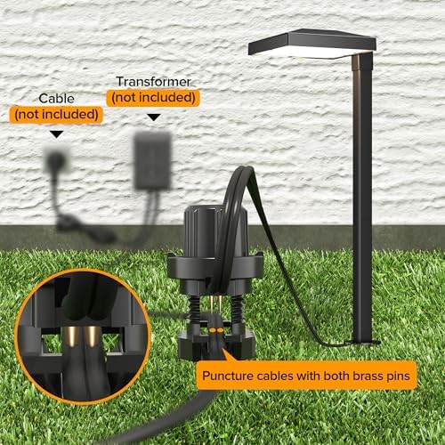 LUTEC 6 Pack Low Voltage Pathway Lights, Aluminum 12V Landscape Lighting with Connectors，IP65 Waterproof Anti-Glare Wired LED Pathway Lights, 5W 500LM Warm White 3000K for Pathway, Yard, Garden - Image 2