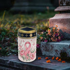 Poceacles Cemetery Candle Grave Lights Outdoor Waterproof Decoration Pathway Lights Garden Solar Candle for Garden Lawn Decor, Pink Ribbon Floral Butterfly, Set of 4 - Image 3