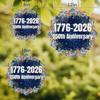 Independence Day Wind Spinner for Garden Yard 12In, 250th Anniversary Blue Red Sparklers Flowers 3D Stainless Steel Kinetic Hanging Wind Spinners Rustproof Outdoor Decor for Lawn Patio Home - Image 4