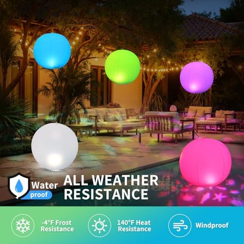 Floating Pool Lights Solar, 15" Inflatable Waterproof Pool Led Glow Balls, Solar Pool Lights that Float,Color Changing Light Up Pool Balls,Float or Hang in Pond Backyard Garden Party Decor(4) - Image 5