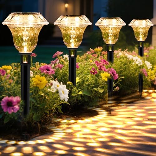 Solar Pathway Lights, Acrylic Garden Lights Outdoor Decor 6 Pack by PATIOPIA