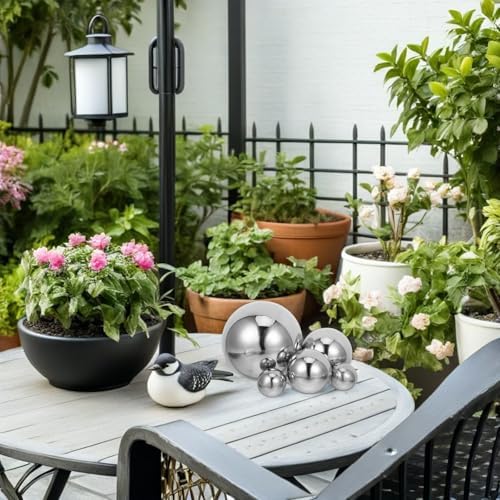 Kisangel Polished for Gazing Globe Mirror Ball Stainless Steel Garden Decor - Image 7