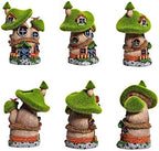 ASAWASA Flocked Mushroom Fairy Garden House with Solar Light,Funny Statue Sculptures for Garden Decor,Exquisite Cottage Figurines for Patio Lawn Yard Gift Decoration - Image 5