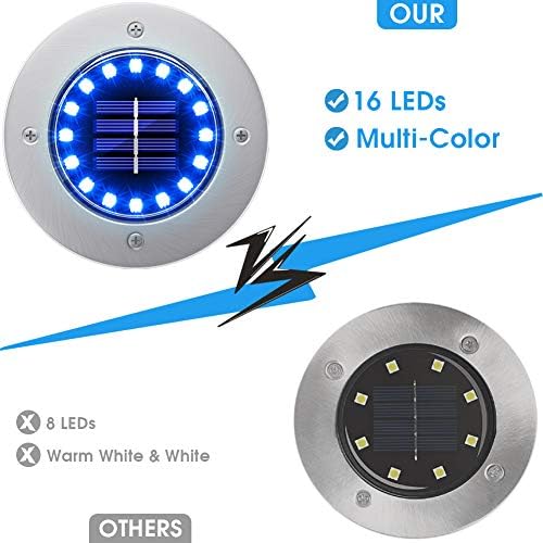 NFESOLAR Solar Ground Lights Outdoor with 16 LEDs Multi-Color for Outdoor - Image 2