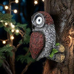 Owl Tree Hugger Figurine Solar-Powered Owl Decor Garden Statue for Patio Yard Balcony Housewarming Gifts for Mom Women Grandma by Unknown