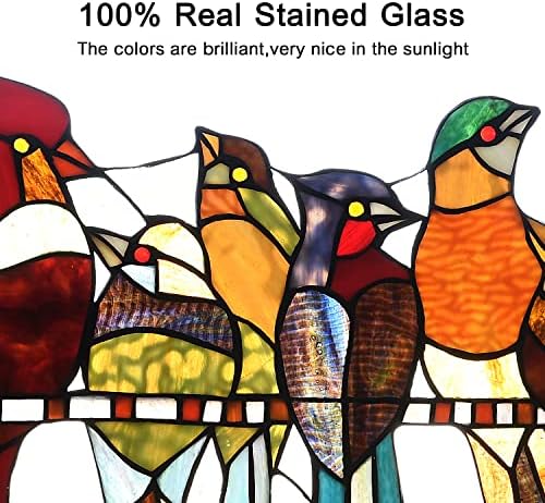 Capulina Tiffany Birds Stained Glass Window Panels Hangings - Image 3