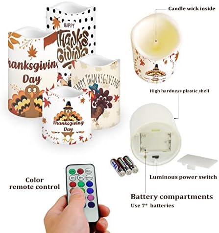 Jeiento Christmas Tree LED Candles, Battery Operated Flickering Flameless Candles with Remote Timer, Real Wax Pillar Candles for Holiday Home Decoration Christmas Gifts, Set of 4 - Image 3