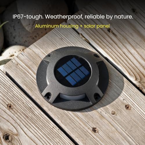 Home Zone Living 4PK Solar Deck Lights, Outdoor Dock and Driveway, Black - Image 6