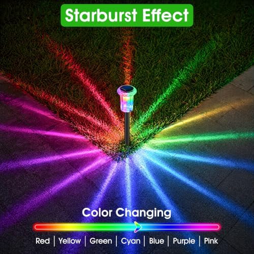 Eyrosa Solar Pathway Lights Outdoor Waterproof Starburst Pattern 15 Pack - Image 3