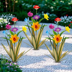 Homight Metal Agave Plant Outdoor Decoration Outdoor Garden Decoration Daffodils Flowers Mexican Yard Art Daffodils Flowers Decorative Garden Gift (3 Big Colorful Daffodil) by HomightCentennial