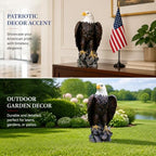 24.4" Bald Eagle Garden Statue, Hand-Painted Resin Eagle Sculpture, Large Patriotic Outdoor Decor for Lawn, Patio, Courtyard, Porch, Entryway, Indoor Home & Office Accent - Image 4