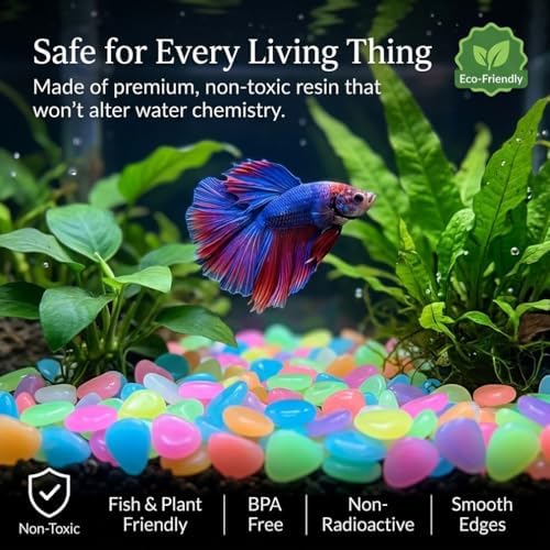 Colorful Glow in the Dark Rocks Luminous Glow Garden Stones Outdoor Glowing at Night Guide Pebbles Gemstone DIY Decorative for Landscaping Aquarium Fish Tank Patio Lawn Yard Ornaments - Image 3