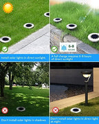Biling Solar Ground Lights Outdoor Bright Waterproof 8 Pack White - Image 6