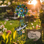 TERESA'S COLLECTIONS Solar Metal Hummingbird Wind Spinner Garden Stake 26" - Image 4