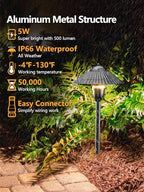 ZUCKEO LED Landscape Lighting Low Voltage Pathway Lights 12V 24V Landscape Light Kit, Outdoor Aluminum Landscape Spotlights Path Lights Waterproof for Garden Yard House Decoration(12Pack) - Image 2